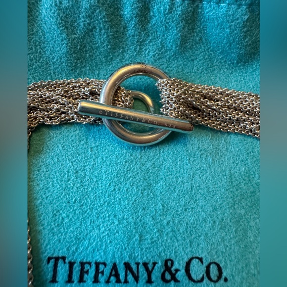Tiffany & Co. Sterling Silver Mesh Heart Toggle Necklace 🩵 - Picture 7 of 7